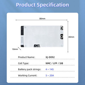 Carte de protection de batterie pour petits appareils électriques XJ BMS avec dissipateur thermique 4s/5s/10s 12v-18v Système énergétique certifié ISO9001 Équilibrage - Product Image 6