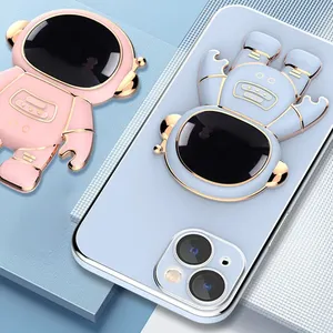 Custodia per telefono con supporto pieghevole per <span class=keywords><strong>astronauta</strong></span> 3D per iPhone 14 13 Pro Max 12 11 Pro XS Max XR custodia protettiva per lenti - Product Image 5