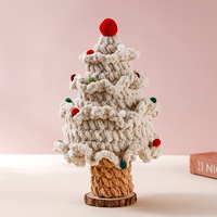 Weicher Gestrickter Häkel-Weihnachtsbaum Tischdekoration Handgewebter Mini-Weihnachtsbaum mit Sternspitze Weihnachtsgeschenk