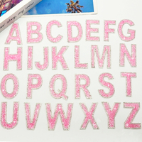 Autocollant Résine Strass Lettre Motif Alphabet Anglais Cristal Applique Fer sur Patchs pour Sacs à Vêtements