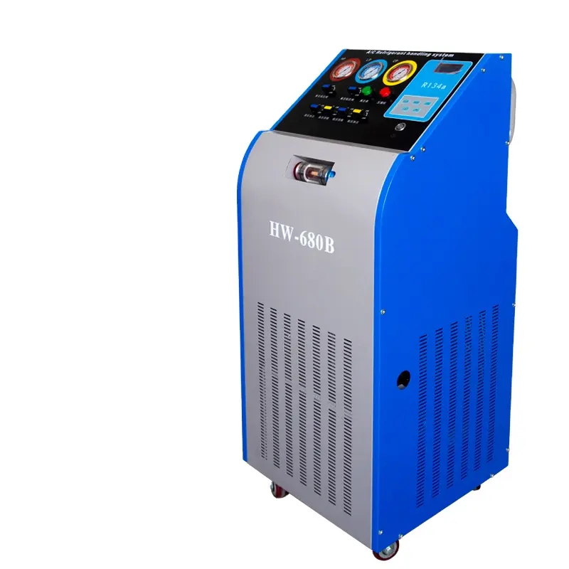Macchina di recupero refrigerante aria condizionata macchina refrigerante AC HW-680B R134a con rilevamento perdite