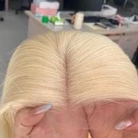 Topper pour femme en cheveux humains blonds, double tirage, cuticules alignées, noué à la main, anti-chute et anti-emmêlement, avec dentelle HD frontale