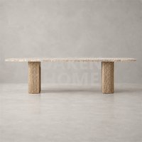 Tables à manger personnalisées faites à la main OAKEN avec plateau en marbre, tables rectangulaires modernes en bois massif pour salle à manger, meubles pour la maison