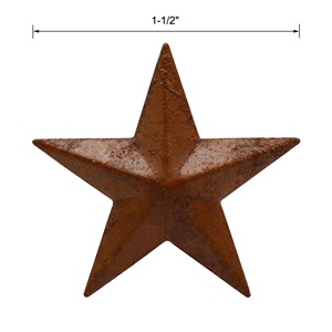 CVHOMEDECO. Décor rustique primitif. Rusty Mini Metal Barn Star Accents décoratifs pour la maison, 1-1/2 pouces, lot de 24 - Product Image 3