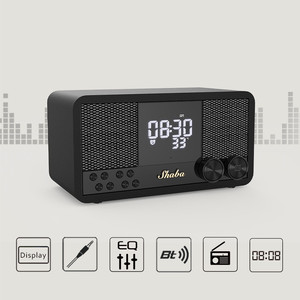 Hot Bán Loud Bluetooth Đồng Hồ Nhà Hát Theter Loa Powered 5.3 10W Điện Lớn Gỗ Ngoài Trời Retro Bluetooth Loa - Product Image 3