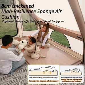 Matelas de couchage auto-gonflant portable en mousse à mémoire de forme, housse en polyester pongé, imperméable, gonflage rapide, 190 cm, pour le <span class=keywords><strong>camping</strong></span> et la randonnée. - Product Image 4