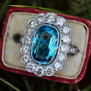 Anello in Cristallo Blu Acquamarina per Donne, Elegante Accessorio di Moda per Uso Quotidiano e Feste - Product Image 1