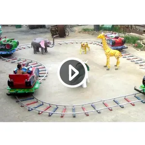 Amusement Park Shopping Mall Cartoon Dinosaur Animals Children Tank Track Electric Trains For Kids Ride On