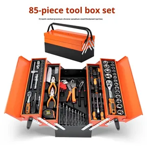 Hand Tools OEM 1 Year 85-Piece Repair Tool <strong>Sets</strong> Multi-Functional 72-Tooth <strong>Ratchet</strong> Wrench <strong>Socket</strong> Combination Pliers Screwdriver - Product Image 1