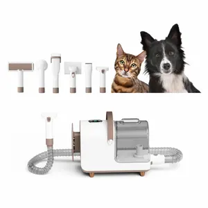 Fournitures pour animaux de compagnie 6 en 1 Kit de toilettage pour animaux de compagnie Clipper Aspiration sous vide Toilettage Cheveux pour chien chat épilateur