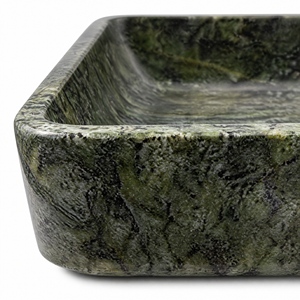 อ่างล้างมือแบบติดผนังหินธรรมชาติหรูหราจาก Poulars Wholesale พร้อมฐานหินอ่อน Verde Alpi - Product Image 4