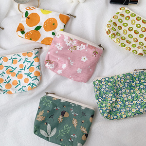 Monedero de tela de algodón para mujer, diseño de frutas, cartera para teléfono móvil, impresión en relieve, bolsillo pequeño cuadrado integrado, delgado - Product Image 5