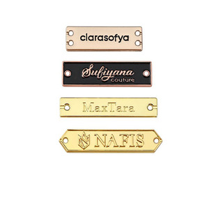 Tùy Chỉnh Quần Áo Phụ Kiện Thẻ Kim Loại May Quần Áo Thẻ Khắc Logo Kim Loại Nhãn Kẽm Hợp Kim Hình Chữ Nhật Kim Loại Tấm La - Product Image 3