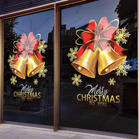Décorations de noël fenêtre autocollants magasin de vêtements fenêtre porte en verre autocollants centre commercial arc électrostatique verre autocollant