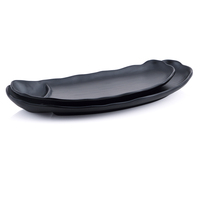 Assiette en mélamine de style japonais, incassable, pour restaurant, 10,75 pouces, noir mat
