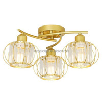 Lustre Nordique Moderne à Trois Têtes en Fer et Cristal, LED Chaleureux, Luxueux, Minimaliste et Créatif pour Salon, Chambre, Couloir, Bar, Comptoir