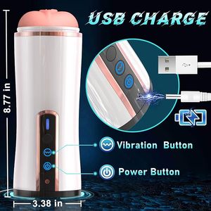 10 vibrazione automatica e voce maschile masturbatore adulti giocattoli del sesso per gli uomini ricaricabile Vagina vera figa erotica artificiale Vagina - Product Image 5