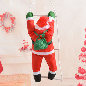<b>Christmas</b> Santa Claus Hanging Ornament 90cm Fabric Climbing Ladder Decoration For Holiday Scene - Product Image 1