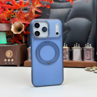 Coque de téléphone magnétique rotative à 360° avec anneau support pour iPhone 17 16 Pro Max 15, translucide mate, antichoc, compatible charge sans fil