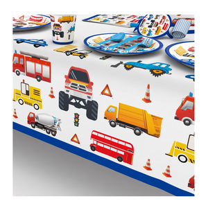 Construction Vehicle Party Decorations <b>Paper</b> Tableware Set For Kids Birthday Party 1055 Engineering Vehicle - Product Image 4