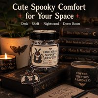 Pot de soutien émotionnel Cryptid Jar avec 60 cartes d'affirmations positives, motif chat amusant sur le thème d'Halloween, ornement de bureau pour femmes, hommes et adolescents