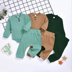 longsleeve baby bodysuit and pants hot style rib wear 0-24M infants clothes