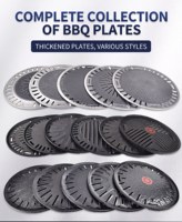 Grille de barbecue coréenne en acier inoxydable 330 mm, commerciale, épaissie, multifonction, robuste, pour rôtir la viande au charbon de bois