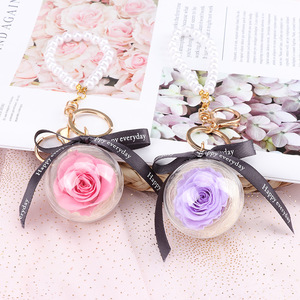 5.5cm éternelle Rose fleur acrylique boule porte-clés conservé fleur sac pendentif voiture suspendu préservé fleur porte-clés - Product Image 4
