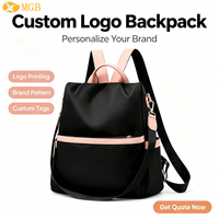 Sac à dos de voyage antivol en nylon pour femme 2026, tendance, décontracté, polyvalent, pour ordinateur portable, avec logo personnalisé pour les marchés UE et US