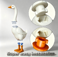 Statue d'oie en plastique d'extérieur de 23 pouces à faible coût de livraison, personnalisable, pour décorations de Noël et d'Halloween, ou comme accessoire de mode.