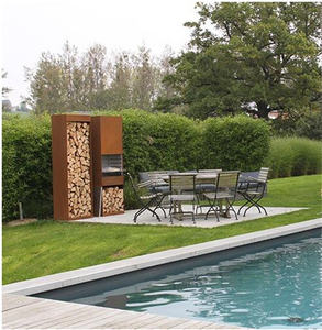 Corten steel extra large extérieur cheminée feu surround cheminée bois de luxe salon cheminée - Product Image 1