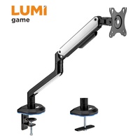 Support de bras de moniteur à ressort mécanique LDT63-C012GL avec éclairage RVB pour jeux, bureau, domicile, ordinateur, support de moniteur 32 pouces, support de bureau