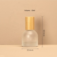 Flacon à bille rond en verre dépoli vide pour soins de la peau, parfums et huiles essentielles, 10 ml, emballage cosmétique rechargeable sans BPA