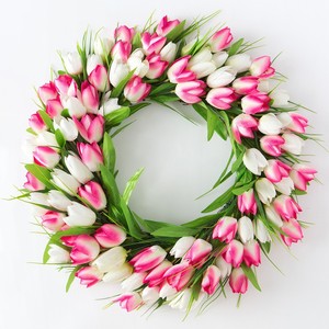 Guirnalda <span class=keywords><strong>de</strong></span> Tulipanes Artificiales Hecha a Mano, Colorida, para Puerta Principal, Bodas, Decoración <span class=keywords><strong>de</strong></span> Pared para el Festival <span class=keywords><strong>de</strong></span> Primavera - Product Image 3