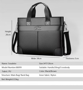 <span class=keywords><strong>Sac</strong></span> pour <span class=keywords><strong>ordinateur</strong></span> portable étanche en cuir PU 14 pouces <span class=keywords><strong>sac</strong></span> d'ordinateurs de messager à épaule unique pour bureau voyage d'affaires hommes - Product Image 4