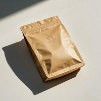 Sac d'emballage pour café recyclable, fond plat, en aluminium, refermable avec valve de dégazage unidirectionnelle