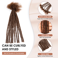 Originea # Extensions de cheveux humains brésiliens Remy naturels, 4 mèches brunes, style Afro Kinky, pour tresses et dreadlocks au crochet, double épaisseur, vente en gros