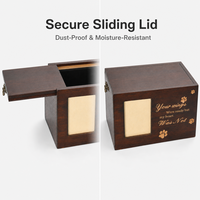 Urne commémorative moderne de luxe en bois pour animaux de compagnie avec cadre photo pour cendres de chien et de chat