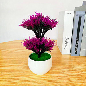 Plante artificielle Qi Xing, bonsaï, 21 cm, marguerite en plastique, palmier, décoration intérieure, verdure, plante en pot - Product Image 3
