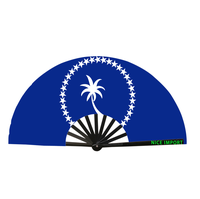 Éventails pliables à la main avec drapeau de la Barbade, grands éventails pour la danse en ligne, les mariages en plein air et les fêtes
