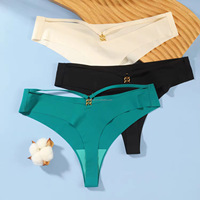 Vente en gros de sous-vêtements pour femmes, tongs sans couture confortables à taille basse avec anneau rond fin et sans trace pour femmes