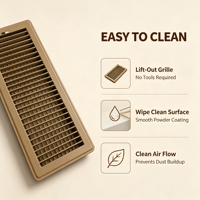 Nouvelle grille de ventilation rectangulaire marron 6 * 14 pour climatisation, vente en gros