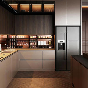 Gabinetes de cocina de lujo de madera maciza estilo americano moderno - Product Image 1