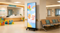 Écran publicitaire LED pliable P1.86 pour promotions intérieures, affichage portable pour événements, support de sol pour expositions et activités de marque
