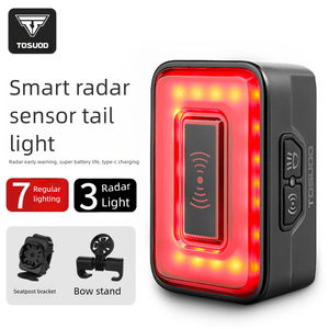 TOSUOD Lumière de vélo <span class=keywords><strong>Radar</strong></span> Feu arrière Capteur intelligent Lumière de nuit pour vélo de <span class=keywords><strong>route</strong></span> et VTT - Product Image 3