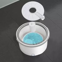 Nouveau modèle 2025 Serpillère en acier à double entraînement, auto-nettoyante, avec séparation des eaux usées, poignée télescopique rotative à 360° et essorage sur quatre côtés