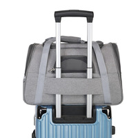 Sac de transport pour animaux de compagnie grande capacité 15L en tissu Oxford respirant avec maille, sacoche à bandoulière pliable pour chat, accessoire de voyage
