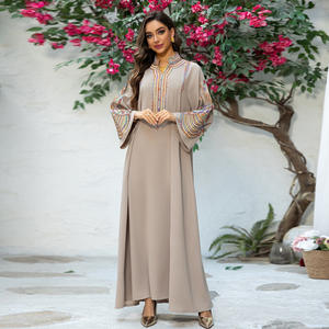 Kadın yeni bağımsız istasyon XXL işlemeli halat Abaya yüksek Polyester mütevazı rahat kazak elbise Robe orta doğu müslüman - Product Image 3