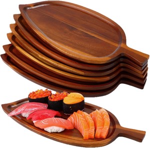 Cross-border wooden leaf <b>tray</b> with handle, Japanese restaurant afternoon <b>tea</b> plate, fruit plate, home use, solid wood, simple - Product Image 3