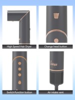 Brosse à air chaud pliable 7-en-1 multi-styler avec accessoires de coiffage interchangeables, sèche-cheveux professionnel, marque privée OEM ODM